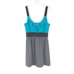 Speechless Color Block Dress Sz M Gray Blue
